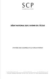 Le grand débat national, Mars 2004 - rapport de SCP communication